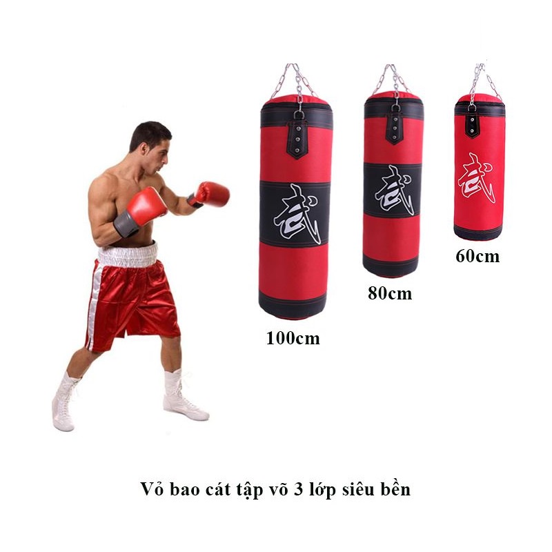 Bao đấm boxing dây xích 0.6m - 1.2m có ruột