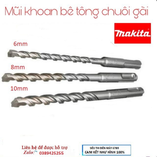 Mũi khoan bê tông, Khoan tường ( Chuôi gài 6mm - 8mm - 10mm )