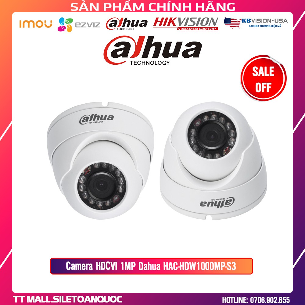 [GIÁ TỐT] Camera HDCVI 1MP Dahua HAC-HDW1000MP-S3