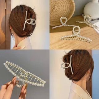 Kẹp tóc đính đá ngọc trai cỡ lớn phong cách hàn quốc cho nữ