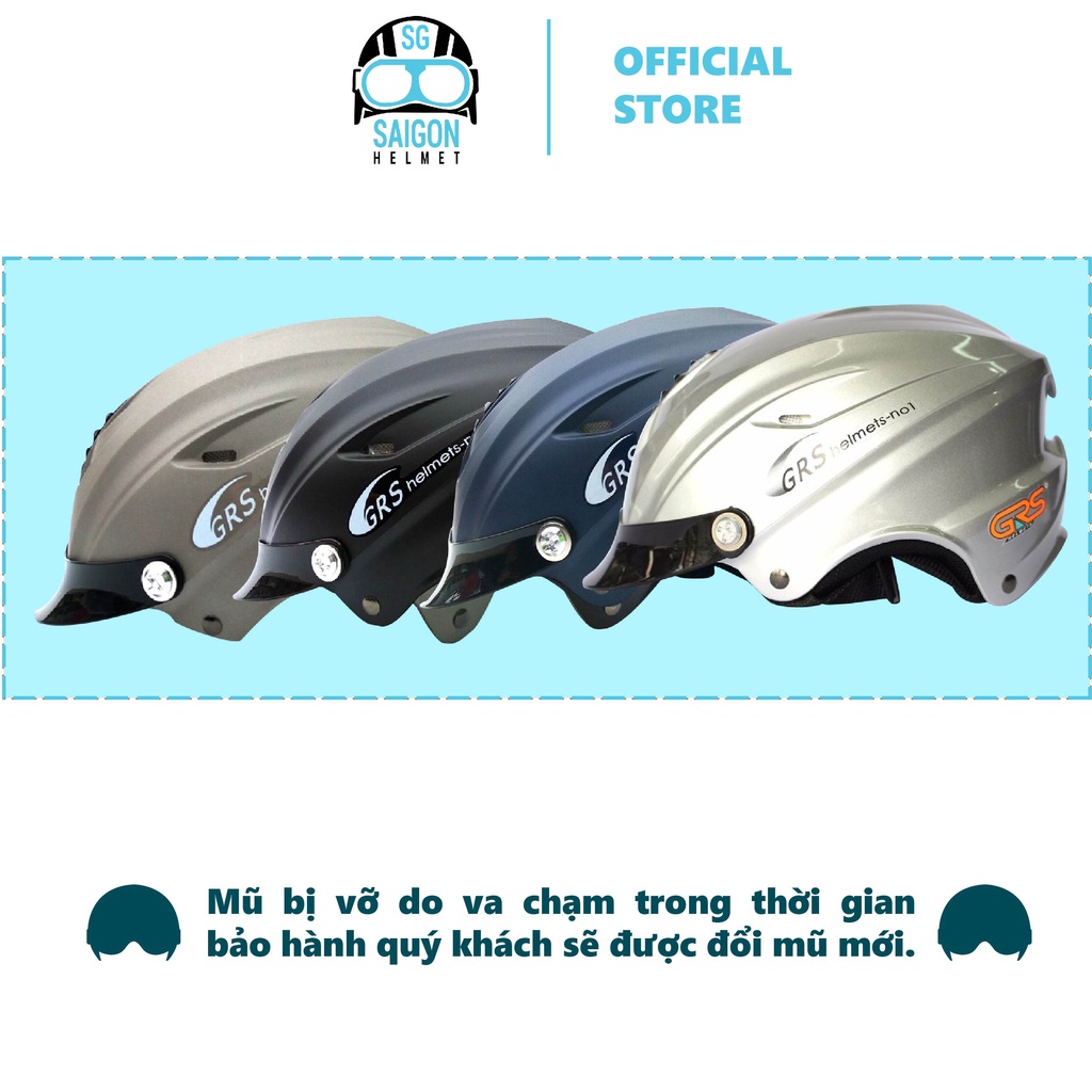 Nón bảo hiểm nửa đầu chính hãng GRS A760 kèm lưỡi trai