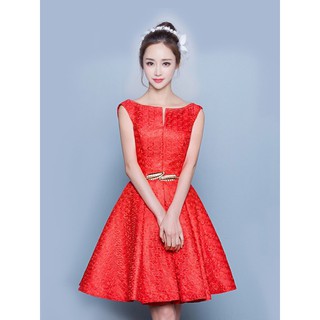 đầm dạ hội đỏ ngắn shopee live 260k