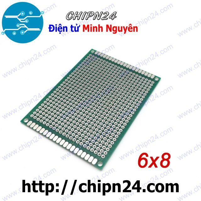 [1 TẤM] Testboard 2 mặt Thủy tinh 6x8cm (Board đồng đục lỗ PCB, Testboard cắm hàn)