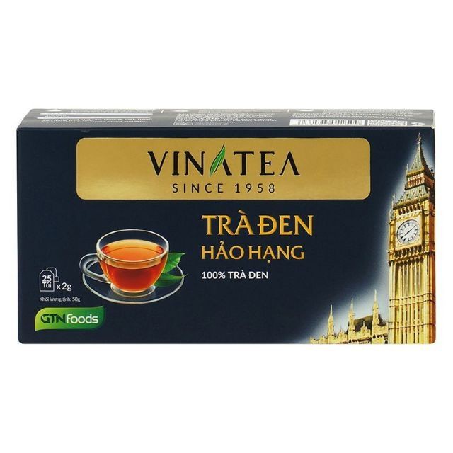 Trà Vinatea Đen Hảo Hạng Túi Lọc 50g (25 gói x 2g)