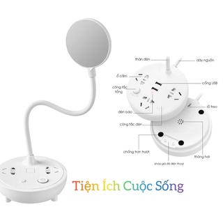 Đèn học đ làm việc để bàn chống cận thị kết hợp nhiều ổ cắm tích hợp ổ cắm USB sạc điện thoại đèn cây chống lóa mỏi mắt