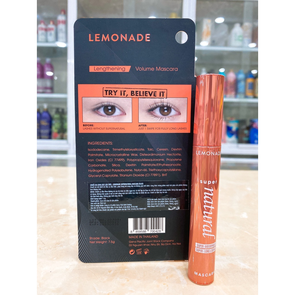 Chuốt Mi Lemonade Super Natural Mascara Màu Đen 7.5g | BigBuy360 - bigbuy360.vn