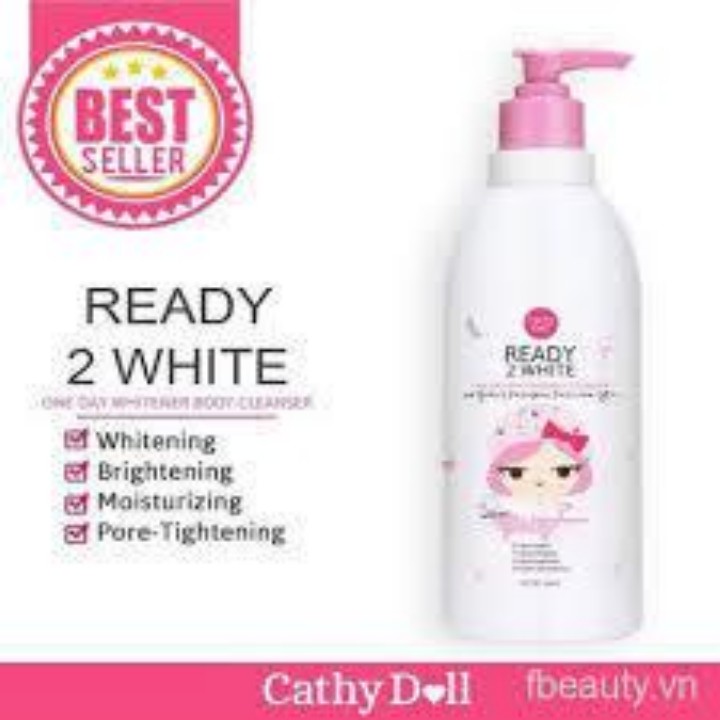 Sữa tắm trắng da Cathy Doll Ready 2 White One Day Whitener Body Cleanser 450ml