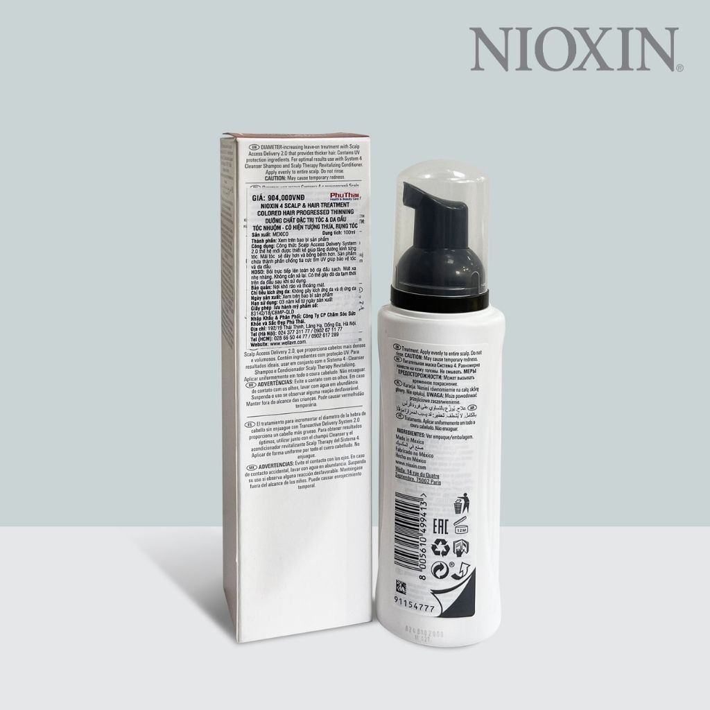 Tinh chất dưỡng tóc Nioxin Scalp & Hair Treatment chiết xuất thiên nhiên giúp bảo vệ tóc và da đầu 100ml