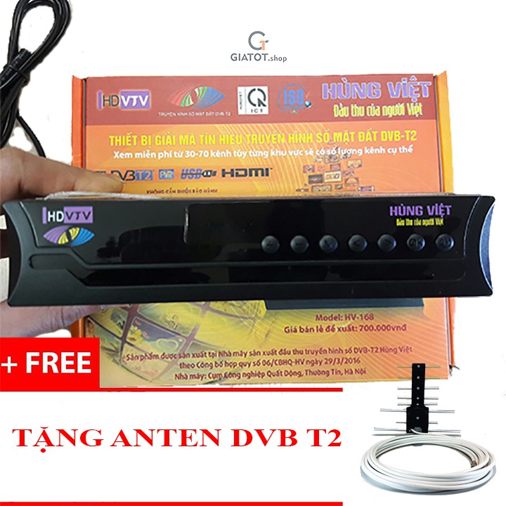 Đầu thu kỹ thuật số DVB-T2 HÙNG VIỆT TS-123 Internet,HV-168, 789 Karaoke kèm sạch nhạc + (anten) chính hãng