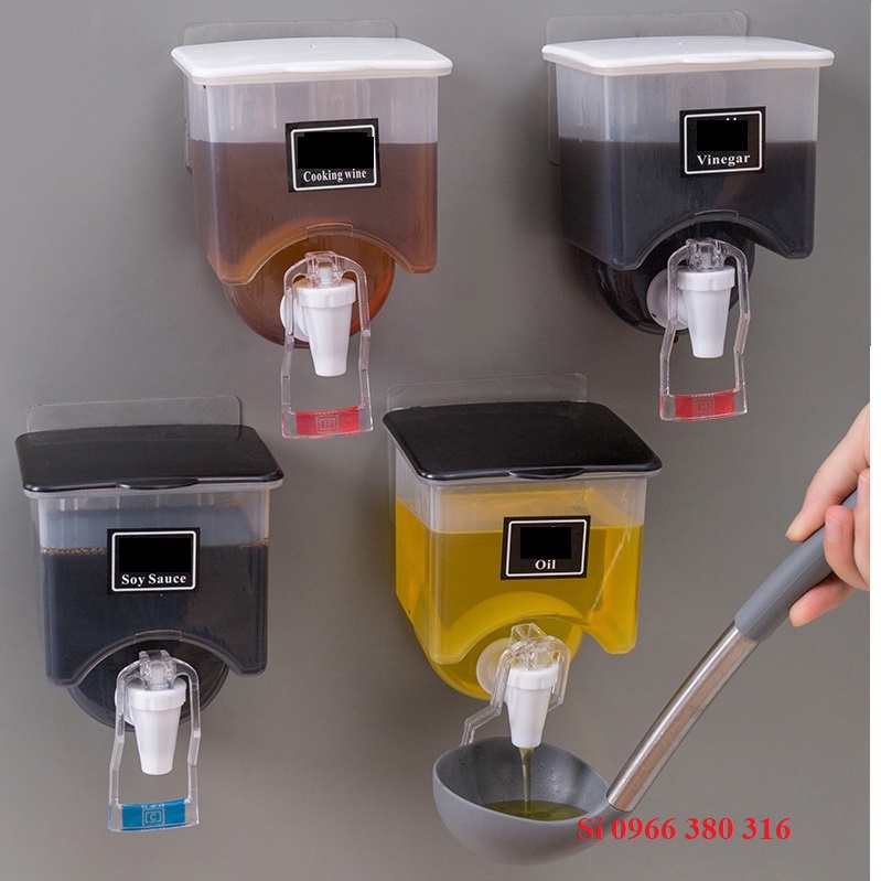 Hộp đựng gia vị, nước rửa chén đĩa, sữa tắm hệ dán tường chắc chắn tiện lợi