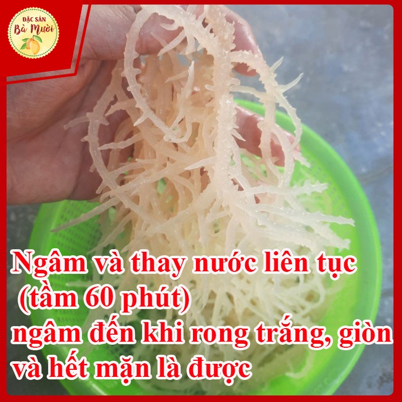 Rong sụn gai muối Nha Trang, làm gỏi, nấu chè giòn sần sật như rong sụn tươi (01Kg) - Đặc sản Bà Mười