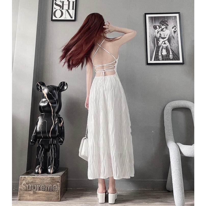 Váy len sóng hở lưng dáng dài siêu hot MIVOSA VN023