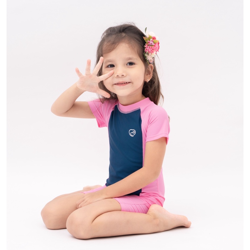 Bộ đồ bơi liền ngắn tay cho bé trai bé gái - BU Aqua BU Baby