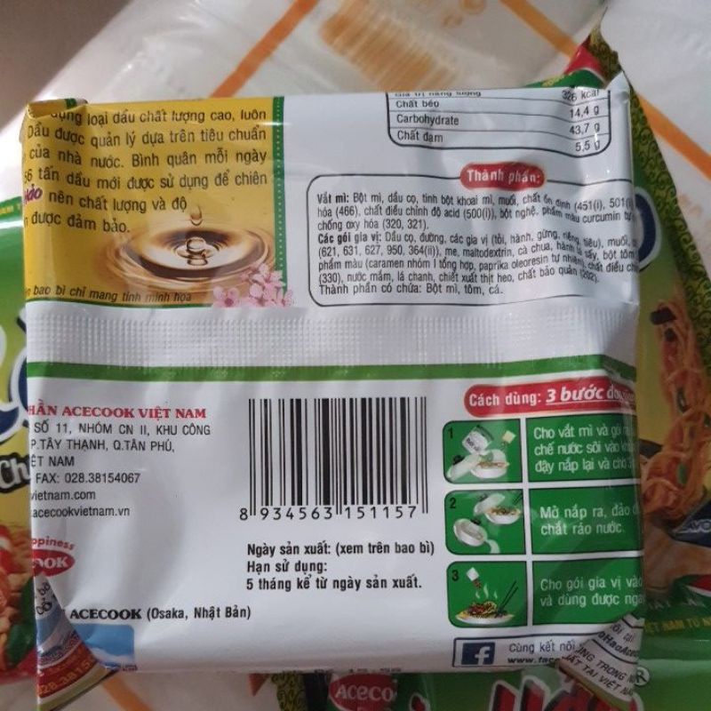 MÌ XÀO HẢO HẢO HƯƠNG VỊ TÔM XÀO CHUA NGỌT 75 GAM.DATE LUÔN LUÔN MỚI