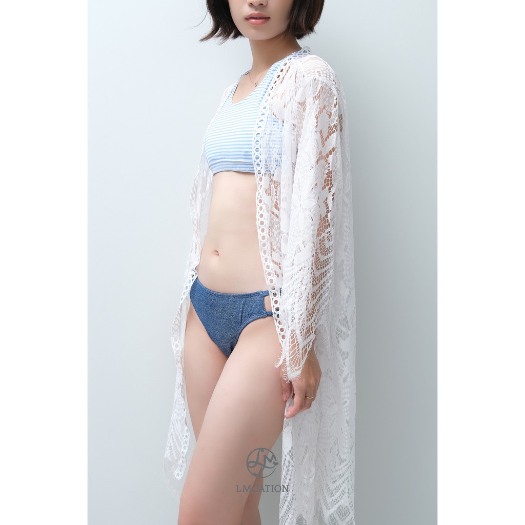 Áo Kimono Ren LMcation Lily - Trắng