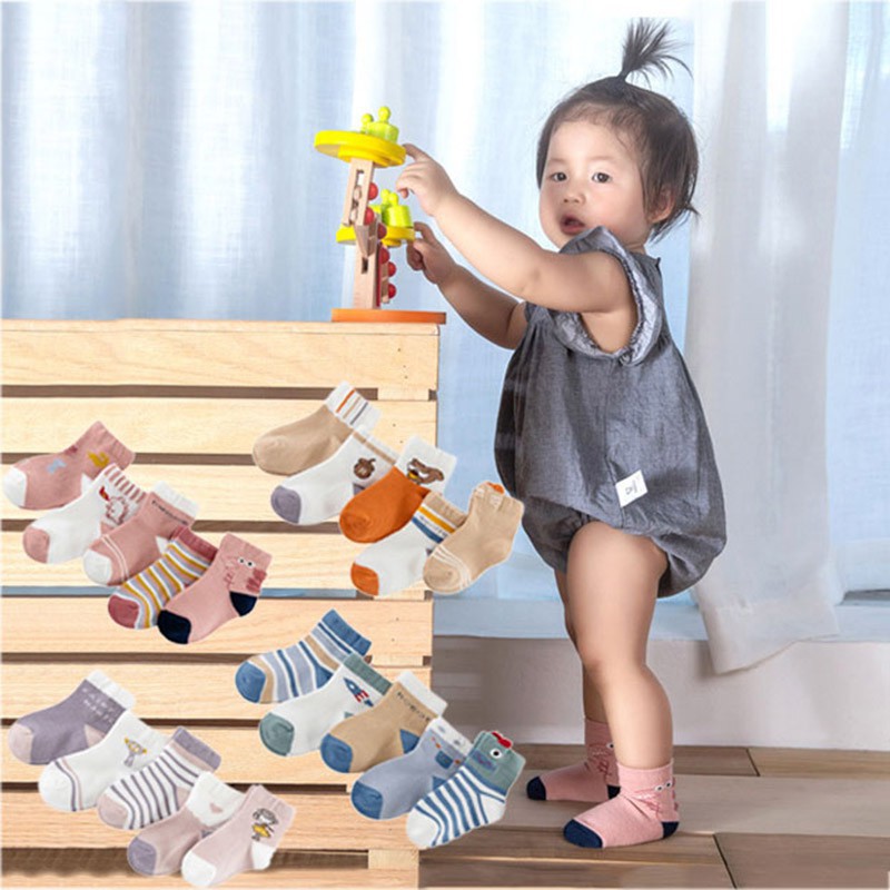Set 5 Đôi Vớ Cotton Xinh Xắn Dành Cho Bé