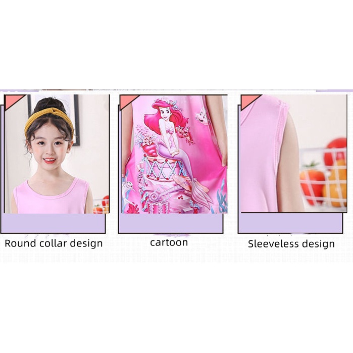 Đồ ngủ Ngắn Tay In Hoạt Hình Thời Trang Mùa Hè Cho Bé Gái