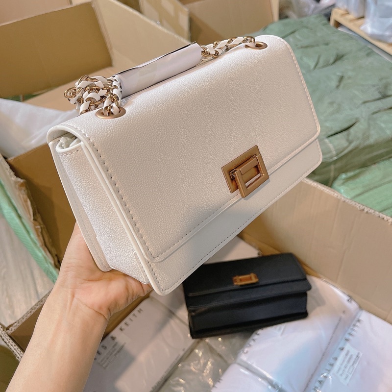 Túi Cnk nữ Dây xoắn khoá vuông size 22