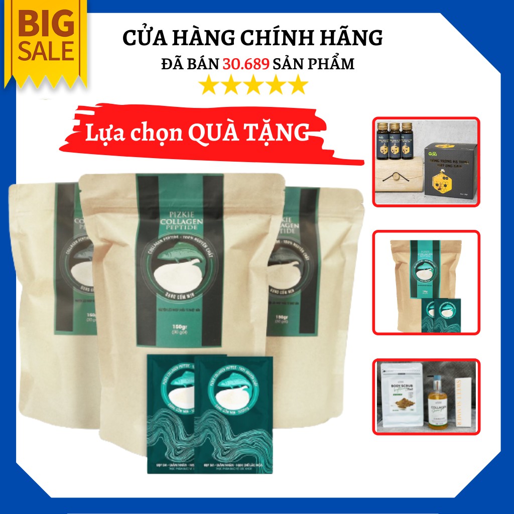 [Mẫu mới] Liệu trình 3 gói Collagen cá hồi Pizkie Nhật Bản làm đẹp da, mịn da và ngăn ngừa lão hóa
