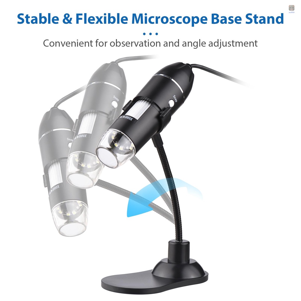 Kính Hiển Vi Kỹ Thuật Số 1000X USB Cầm Tay Mini Có Giá Đỡ Cho Laptop / Máy Tính Để Bàn / Quan Sát Công Nghiệp