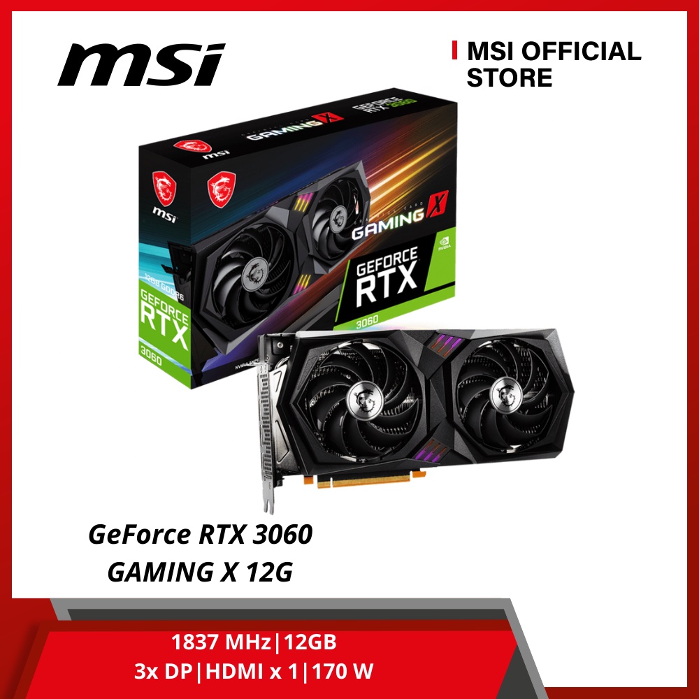 Card màn hình MSI GeForce RTX 3060 GAMING X 12G - Hàng Chính Hãng