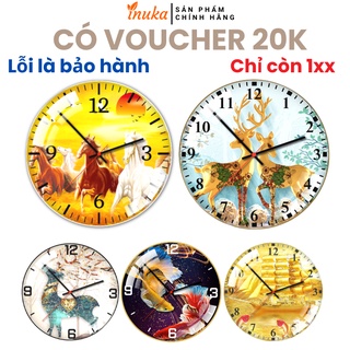 Đồng hồ treo tường kim trôi trang trí phòng khách, đồng hồ treo tường đẹp trang trí decor bảo hành 12 tháng inuka.store.