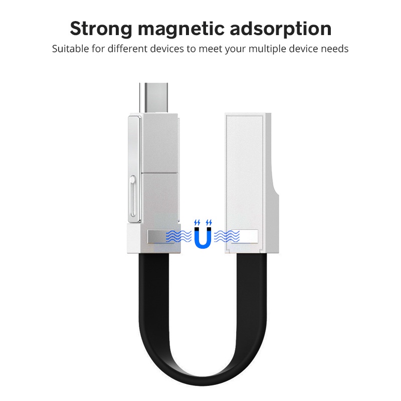 Cáp sạc từ tính HdoorLink USB Type-C 2A 3 trong 1/ 4 trong 1 thiết kế dạng móc khóa tiện lợi