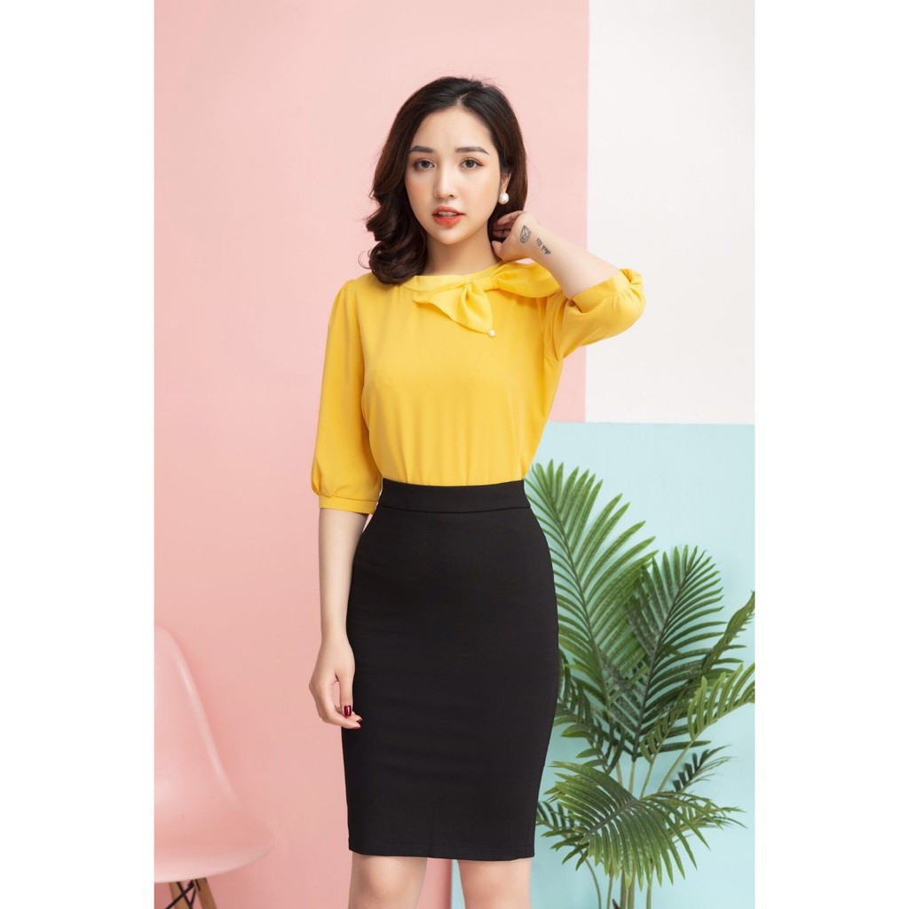 Chân váy bút chì cao cấp, lưng thun, chân váy công sở tôn dáng, chất vải co giãn tốt, có xẻ sau | BigBuy360 - bigbuy360.vn