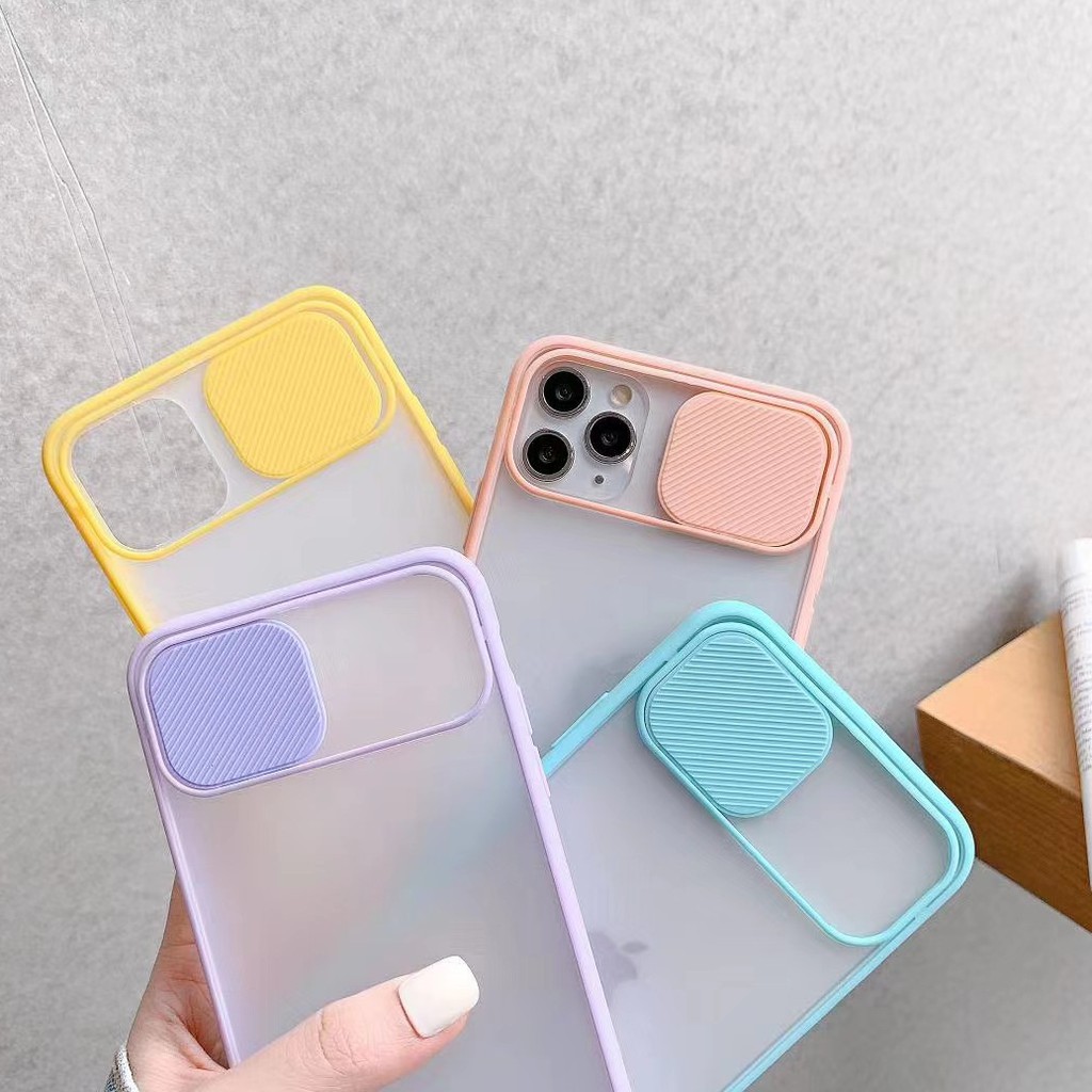 Ốp iPhone nắp trượt bảo vệ camera silicon dẻo 7/8/7Plus/8plus/X/XS/Xs Max/XR/11/12Promax