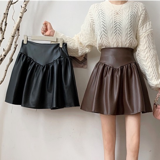 Chân váy bằng da PU lưng cao dáng chữ A phong cách gợi cảm thời trang cho nữ | BigBuy360 - bigbuy360.vn