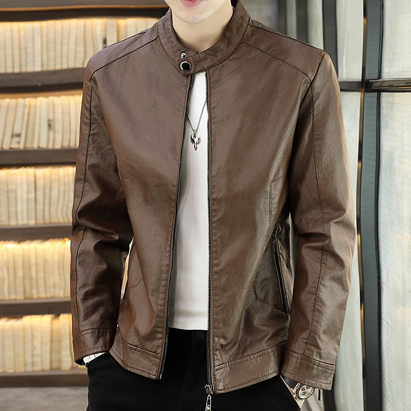 Áo khoác bomber chất liệu da thời trang nam tính