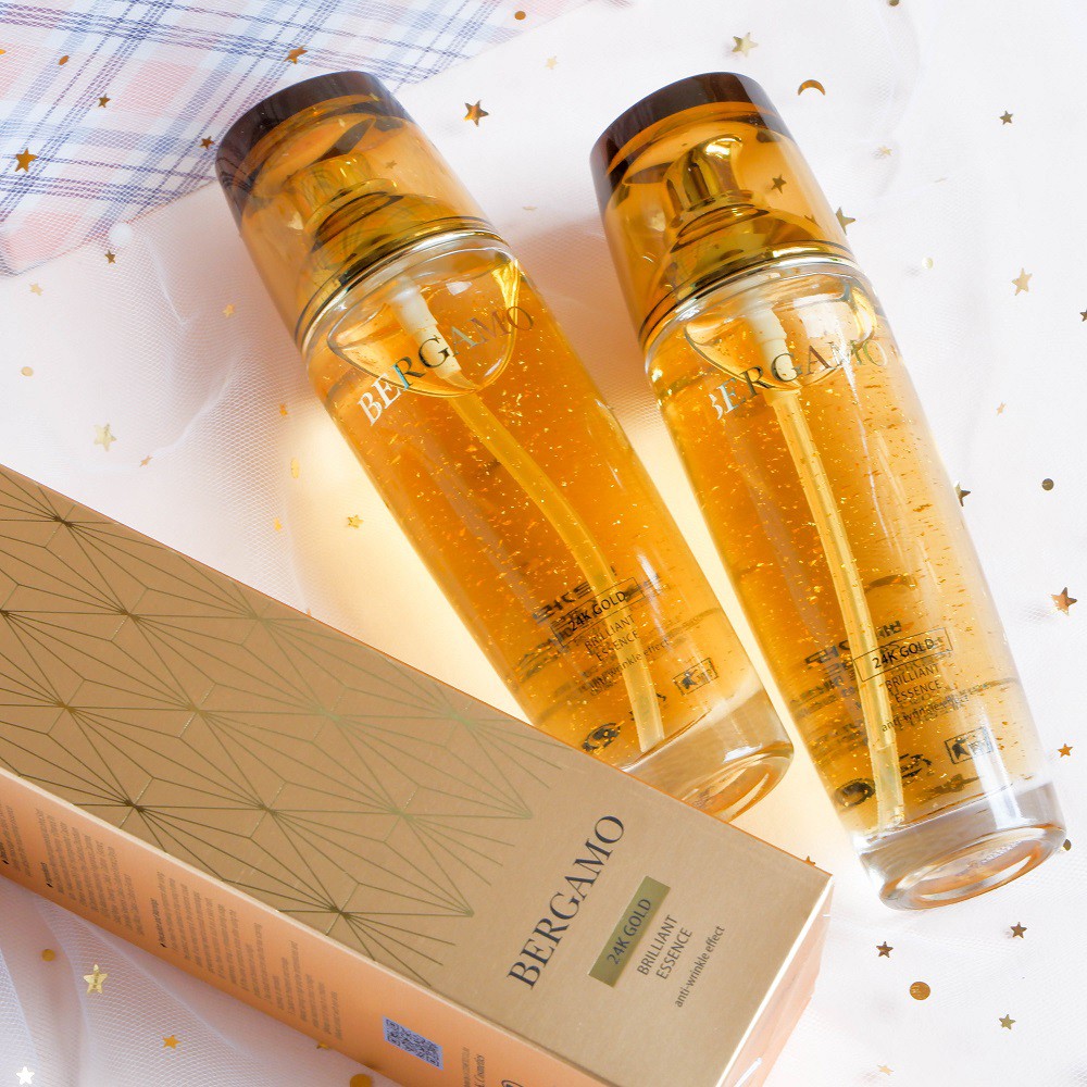 Tinh chất Serum Dưỡng Trắng Bergamo 24k Gold Brilliant Essence Chai màu vàng 110ml KBeauty