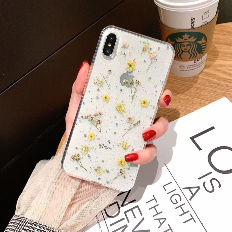 Ốp điện thoại phối hoa khô nhỏ cho iPhone 12 11 XSMAX XR XS X 7 8 Plus 11Pro Max | BigBuy360 - bigbuy360.vn