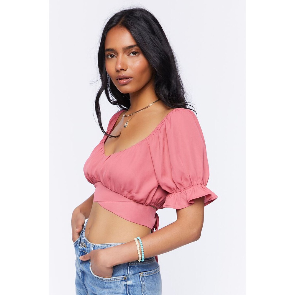 Áo kiểu thắt nơ sau lưng | Hồng/Nude/Trắng - Tie-Back Crop Top | Tiam Clothes VNXK
