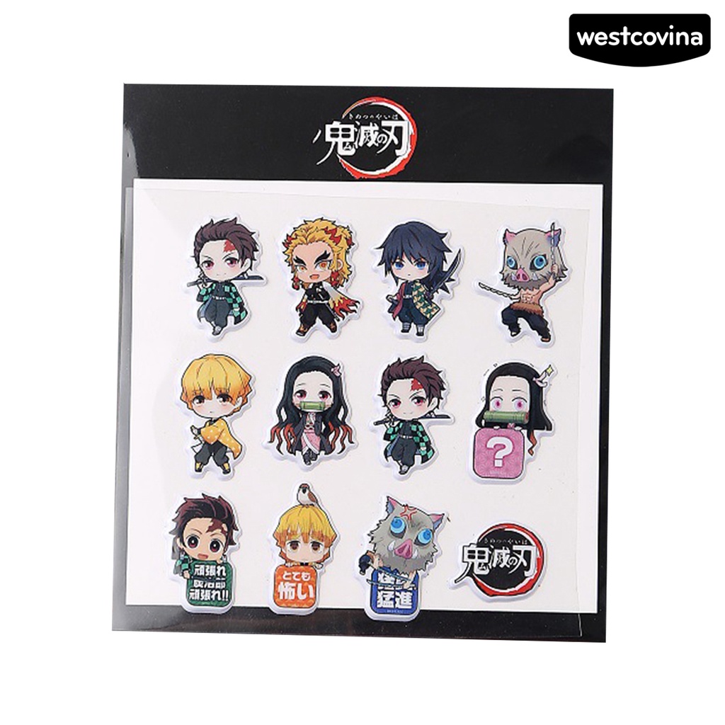 Sticker dán trang trí sổ tay hình hoạt hình Demon Slayer mới