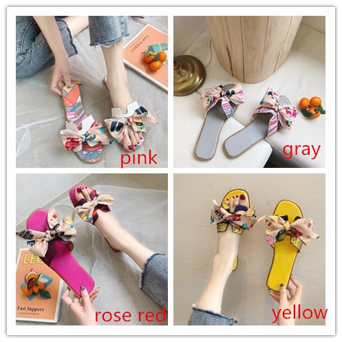 Dép quai hình chữ H đính nơ thời trang cho nữ