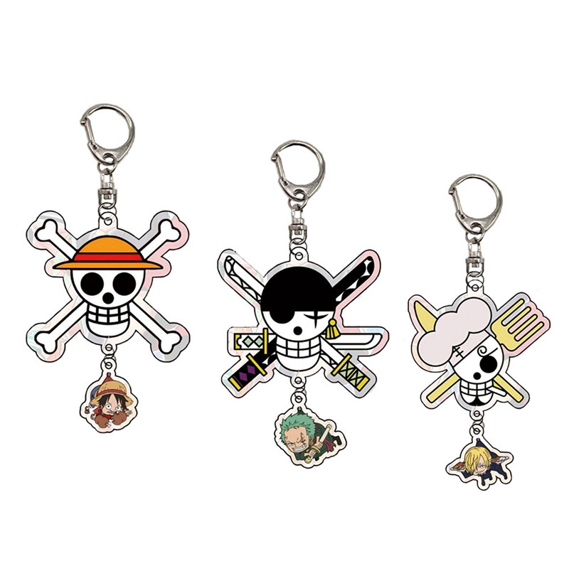 Móc Khóa Nhựa Acrylic Trong Suốt Hình Anime One Piece