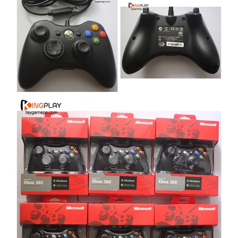 Tay Cầm Xbox 360 Có Dây Chĩnh Hãng Chơi mọi loại gaming cắm cổng USB