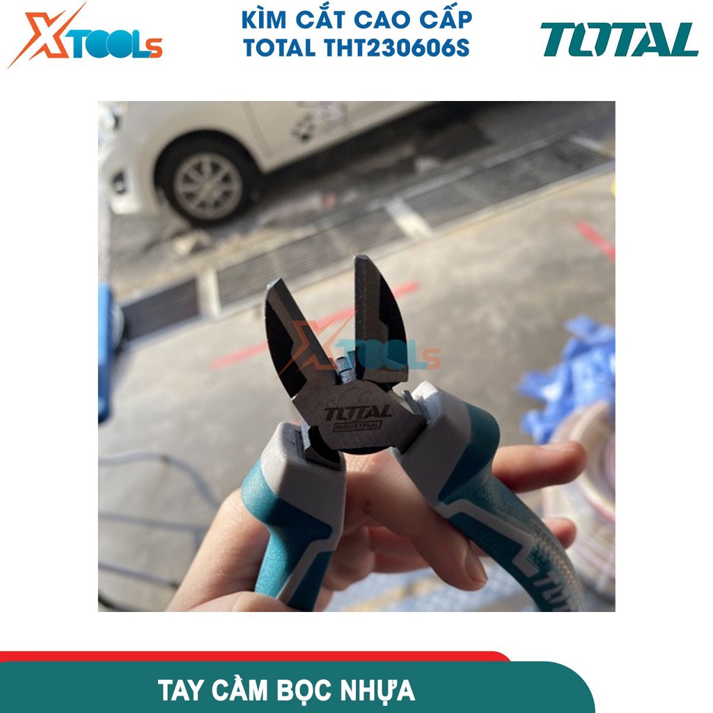Kềm cắt cao cấp 160mm7&quot;/160mm, kìm cắt dây điện dùng chất liệu Cr-V, làm bóng &amp; đen, phần tay cầm TPR -CHÍNH HÃNG-XTOOLS