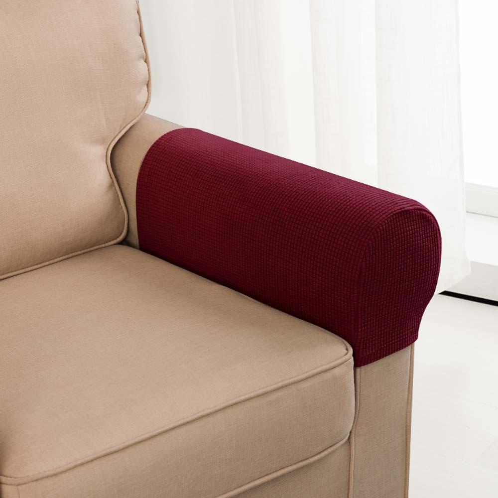 Set 2 Vỏ Bọc Tay Vịn Ghế Sofa Bằng Sợi Polyester Họa Tiết Kẻ Sọc Tiện Dụng