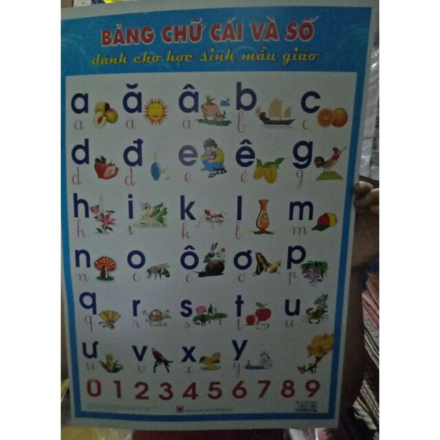bảng chữ cái giấy 5k