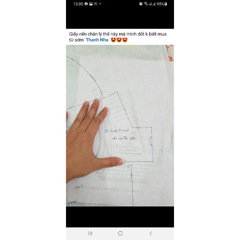 3 mét - Giấy Sao Rập / Giấy Thêu