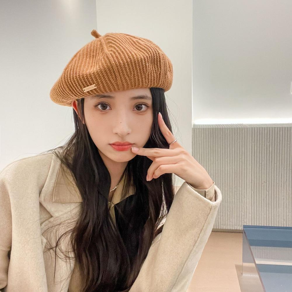 Mũ Beret Dệt Kim Màu Sắc Thời Trang Cho Nữ