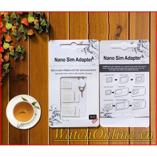 Bộ chuyển đổi nano sim Noosy Tặng kèm que chọc sim – Bộ khay sim đa năng