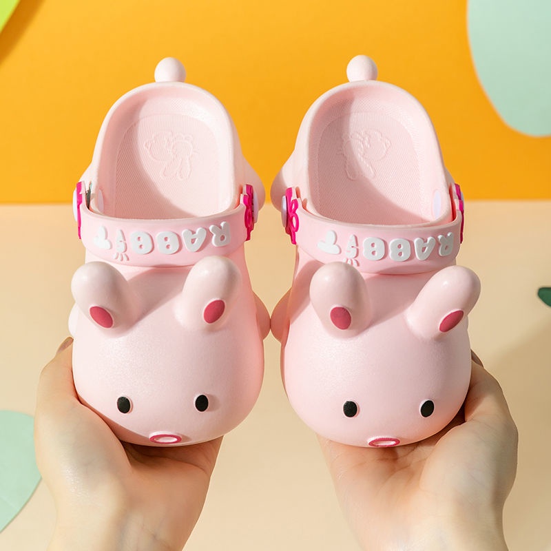 Giày Crocs Chống Trượt Chống Va Chạm Hình Thỏ Dễ Thương Cho Bé