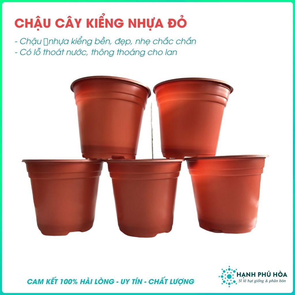 Bộ 10 Chậu Nhựa Dẻo Đỏ Ươm Cây, Trồng Cây, Rau Màu, Hoa Lan, Hoa Hồng, Cây Cảnh, Đa Năng, Nhẹ, Chịu Nhiệt Tốt