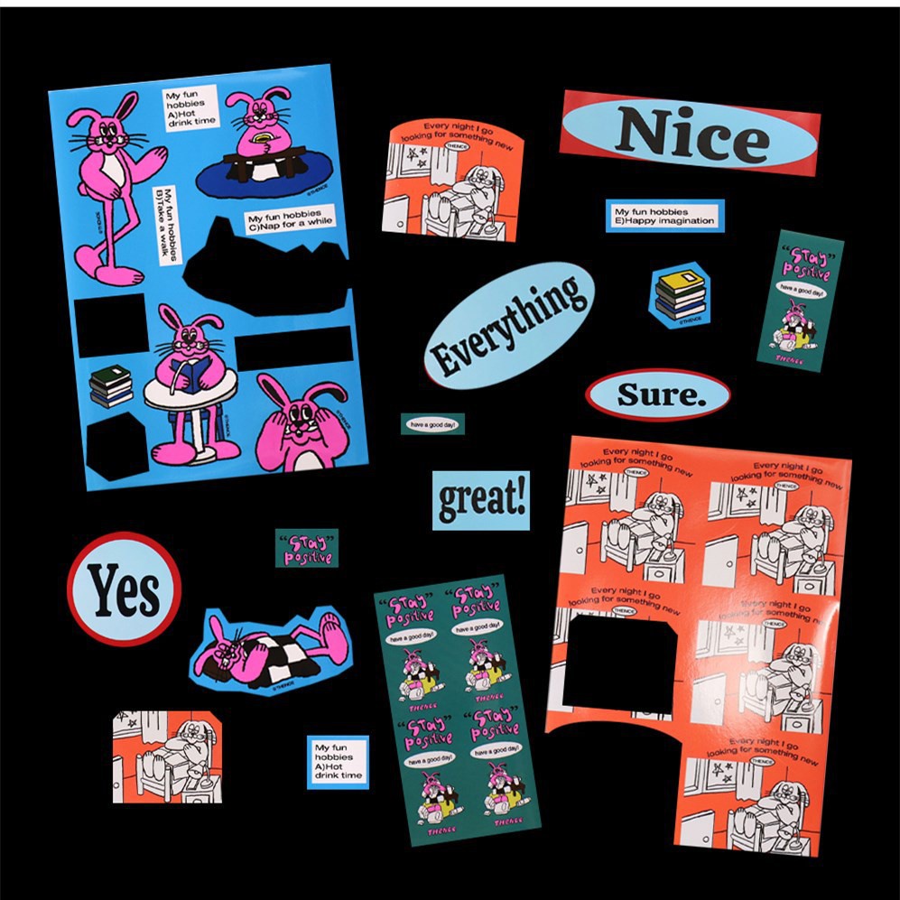 Set 15 thẻ ảnh trang trí dán tường phong cách retro độc đáo dễ thương