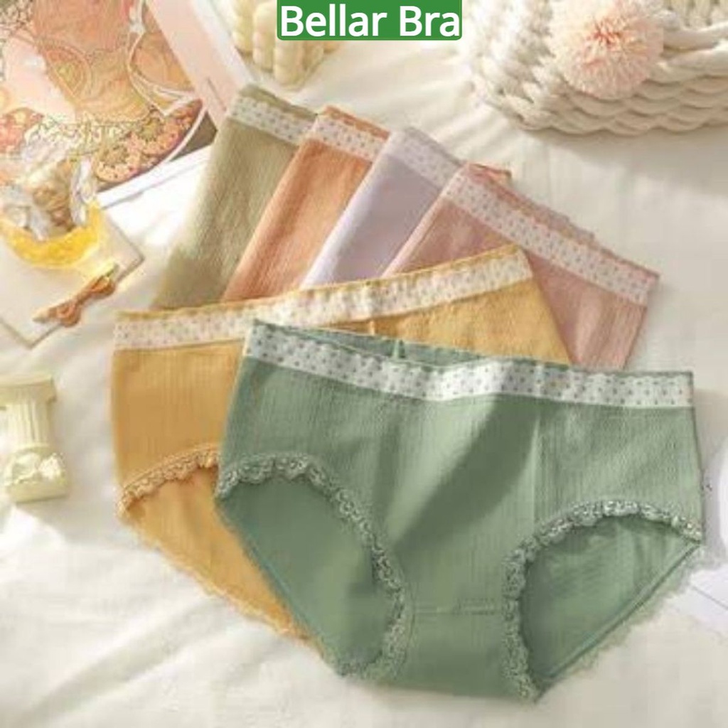Quần lót nữ, quần lót cotton vải mềm viền ren ôm bụng thông hơi kháng khuẩn co giãn 4 chiều LQ13