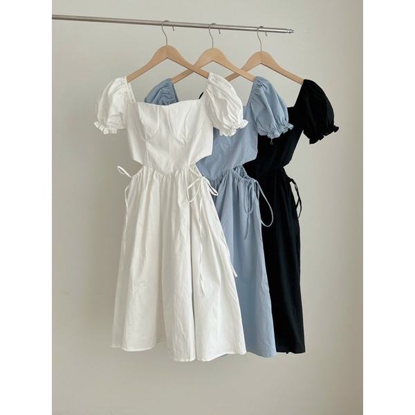 Váy thô khoét eo tay bồng