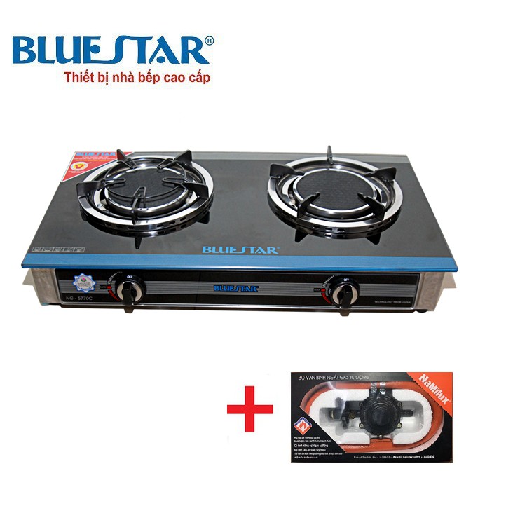 Bếp gas hồng ngoại Bluestar NG-5770C, 2 vòng lửa có pép hâm